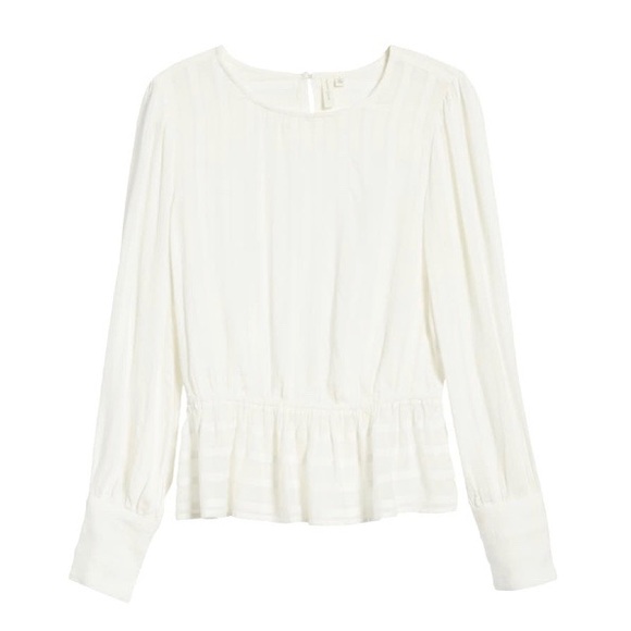 NWT Nordstrom Treasure Bond Sheer Stripe Blouse M - Picture 5 of 11